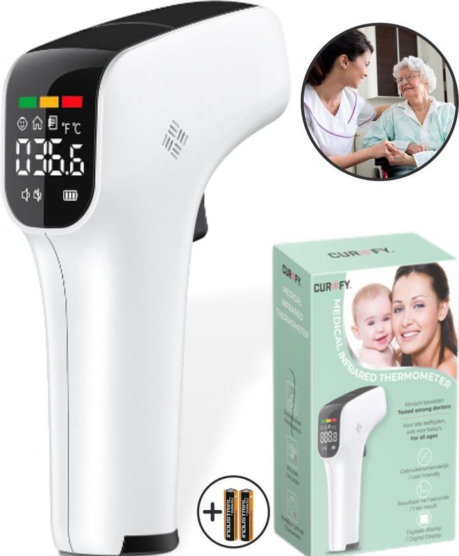 Curify - Digitale Thermometer - Medische Koortsthermometer - Voor Lichaam en Voorhoofd