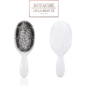 Bristle & Nylon Brush | Haarborstel | Anti Klit | Varkenshaar | Zwijnenhaar | Massage borstel | Boar Bristle Brush | Wit