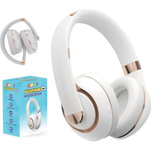 DEPLAY Headphones - Kinderkoptelefoon - Koptelefoon Kinderen - Over Ear - Draadloos - Volumebegrenzer - Noise Isolation - Wit