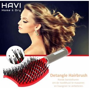 Merkloos - Detangle Hair Brush - Haarborstel Rood - Ontwarren - Hoofdhuid Massage - Verbetering Haargroei
