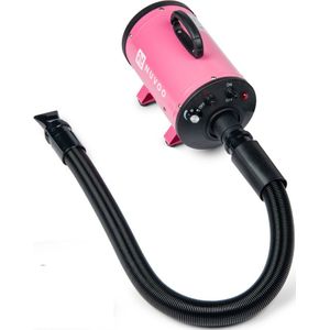 Nuvoo Professionele Hondenf�hn - Waterblazer - met 3 Opzetstukken - Verstelbare Vermogen tot 2200W - Warme en Koude Stand - Roze