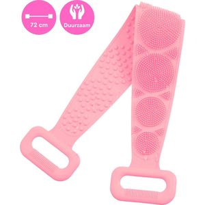 Ergonomische Rug Scrubber – Dubbelzijdig Design - Doucheborstel – Lichaamsborstel – Massageborstel - Loofah – Rugborstel - Extra Lang – 72 cm – Zachte Borstels – Oneindig Herbruikbaar – Spons – Roze