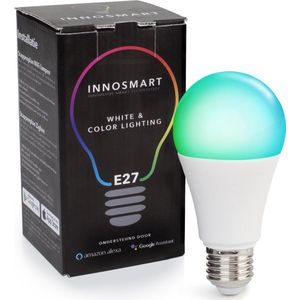 Innosmart Wifi Lamp E27 - Slimme verlichting - Slimme lamp - Smart lamp - White and Color RGB - Google en Alexa gestuurde Smart LED Bulb Wifi voor slimme verlichting - Slimme lamp E27 - Smart home -
