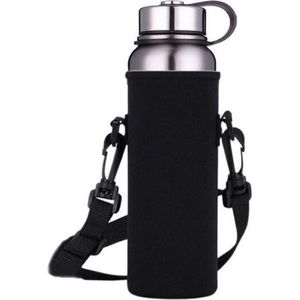 Kosta - Fleshouder - Drinkfleshouder - 1 Liter - Wandelen - Outdoor - Hiking - Sport - Zwart - Verstelbare maat -  Unisex