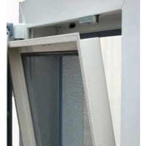 Bouwpakket inzethor - wit - houten kozijn - 1m x 1,5m - dunne lip - grijs gaas