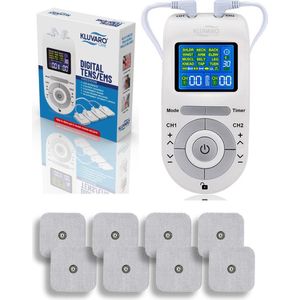 Kluvaro KRES100B Tens Apparaat - EMS trainer - AB trainer - Spierstimulator - Ontspanning en Verlichting - 8 Elektroden