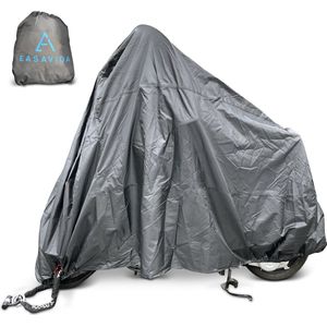 Easavida - Scooterhoes - 300D Oxford - Motorhoes - Scooterhoes met windscherm - 245x105x125 cm - Fietshoes voor 2 fietsen - Incl. opbergzak - Waterdicht Buiten