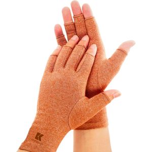 KANGKA Reuma Artritis Handschoenen, Compressie Handschoenen Voor Artritis, Reuma, Artrose, Carpal Tunnel Syndroom, Tendinitis - Voor Mannen en Vrouwen (Bruin, Medium)