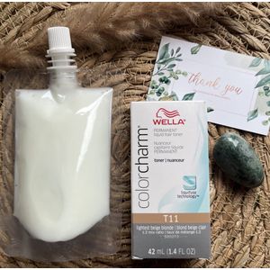 Wella Color Charm toner - T11 + developer - Lightest Beige Blonde - Wella Toner - Haartoner - Licht blond - Anti-geel - Anti yellow