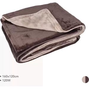 Warmyou Cuddels - Elektrische deken - Warmtedeken - Fleece - 3 standen - 160x120cm - Bruin / Beige