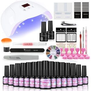 Coscelia Gelnagels Starterspakket | 20 Gellak Kleuren Set | 36W UV/LED Lamp | Gel Manicure Set | Nail Art | Complete Gellak Kit | Nagel Accessoires | Nagelstad