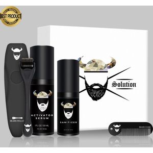 Beard Solution baardgroei kit - Baardgroei set - Baardgroei kit - baardolie - Geschenkset - Baardverzorgingsets - Baardverzorging - Geschenkset mannen - Baardgroei olie - Derma roller - Verzorg set - Baardverzorging geschenksets - Baardroller