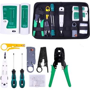 Netwerk Tester Compleet - RJ45/RJ12/RJ11 - Kabeltester Met Krimptang & LSA Tang