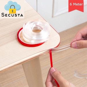 Secusta - Multifunctionele 2 in 1 Hoekbeschermer - Hoekbeschermers baby - Transparant - Ingebouwde plakstrip - 6 Meter - Hoek/Rand bescherming