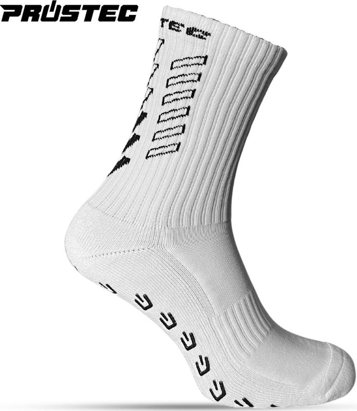 Prostec® Gripsokken - Gripsokken Voetbal - Grip Socks - One Size - Anti Slip - Gripsokken Wit