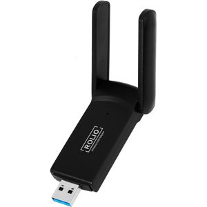 Rolio WiFi adapter USB - 1200Mbps 5GHz - Dual Antenne - Werkt met Windows en Linux Laptops en Computers