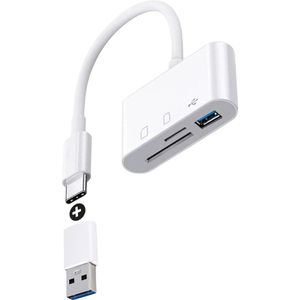 Rolio SD Kaartlezer - All In One USB 3.0 en USB C Geheugenkaartlezer - SD/TF/USB 3.0 Cardreader - Inclusief Converter