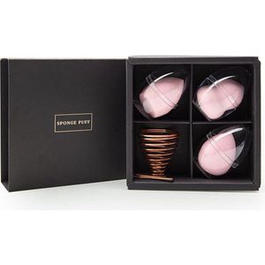 Make Up - Beauty Sponge - Foundation Blending - Sponge Puff - 3 stuks - Roze - Inclusief houder