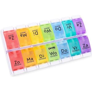 GEASY - Pillendoos 7 Dagen - 2 Vakken - Nederlandstalig - Handig Kliksysteem