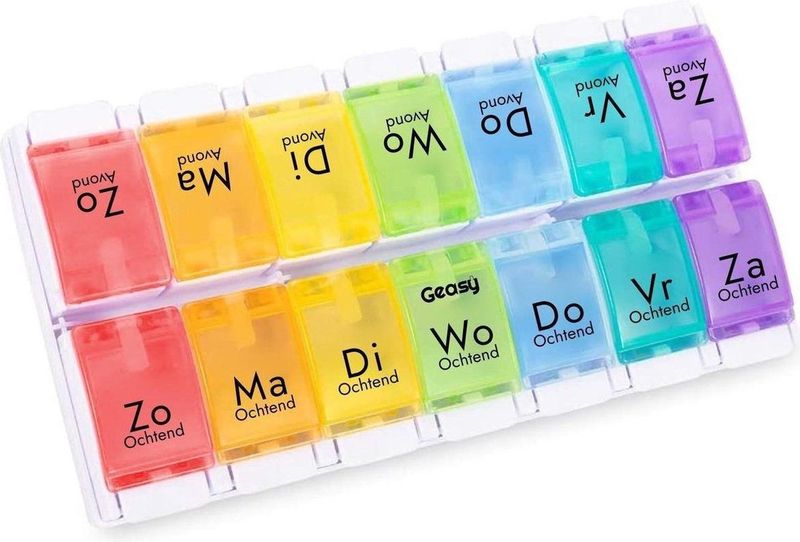 GEASY - Pillendoos 7 Dagen - 2 Vakken - Nederlandstalig - Handig Kliksysteem