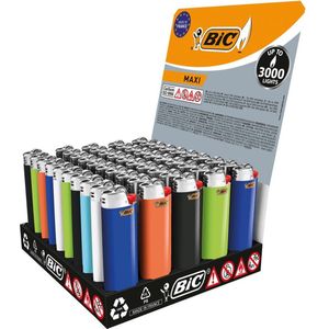 Bic aanstekers Maxi - 50 stuks aanstekers - 3.000 vlammen - mix color lighter