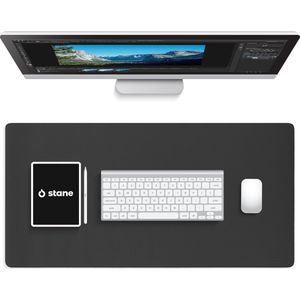 Stane - Bureauonderlegger - Zwart - Vegan Leer - Dubbel Gestikt