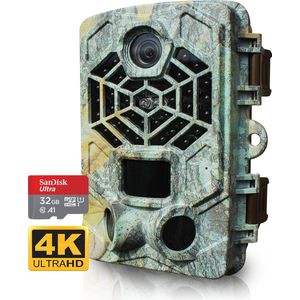 OlliGoods Professionele WildCamera met Nachtzicht – Wildcamera Voor Buiten – 32GB SD kaart – 4K Ultra HD & 48MP - Incl. Tripod