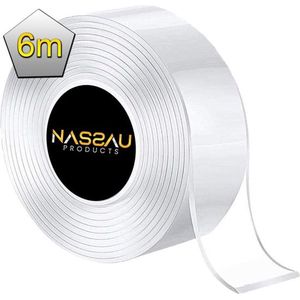 Dubbelzijdig Tape - Nano tape - 6M- Montagetape - Extra Sterk - ®Ribaflex -Herbruikbaar - Transparant (6M)