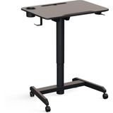 Worktrainer - FlipDesk - Klein zit-sta bureau - Hoogte 68.6-107.2 cm - Breedte 50 x 70 cm - Verrijdbaar - In hoogte verstelbaar - Zwart