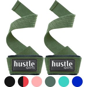 hustle - Groene Anti-Slip Lifting Straps - met Padding en Anti-slip - Padded - Lifting Grips/Hooks - Deadlift Straps - Voor Fitness