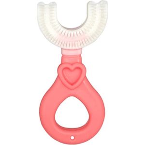 Tandenborstel voor kind en peuter - oplossing voor tandenpoetsen bij kinderen - ROZE MET HARTJE