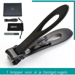 Nagelknipper Set - voor Mannen en Vrouwen - Nageltang - Nagelschaar - Kalknagels - Teennagel - Met Nagelvijl - Zwart - Groot - Gift box