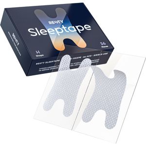 Resty® H-Shape Mondtape - 36 Stuks - Anti-Snurk met Stevige Plakkracht- Bevordert Neusademhaling voor Verbeterde Slaapkwaliteit - Hypoallergene Mouth Tape - Vermindert Droge Mond en Slechte Adem - Slaaptape - Voor Biohacking en Dagelijks Welzijn