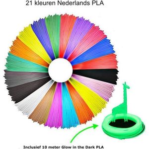 3D Pen Vullingen - PLA Filament - 21 Kleuren - 110 Meter