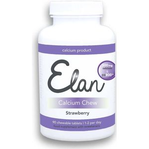 Calcium Chew kauwtabletten - 90 Calcium Chew kauwtabletten in de vorm van citraat (500 mg) met vitamine D (20 mcg) voor een betere opname van calcium.