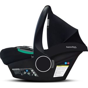 Hamilton by Yoop Zeno Plus Draagwieg – Autostoeltje Geschikt voor 0 tot 15 Maanden – Comfortabele en Veilige Reiswieg – Autozitje monteerbaar op Hamilton BuggyAutostoel – Zwart