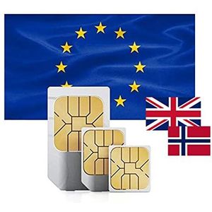Prepaid NO LIMIT 4G data simcard Europe (incl UK) 90 days bundle (€199)