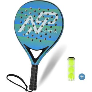 NoPeak Padel racket Dames Blauw - Padel - Inclusief padel Ballen - Padel tas - padelracket vrouwen - LICHT in gewicht