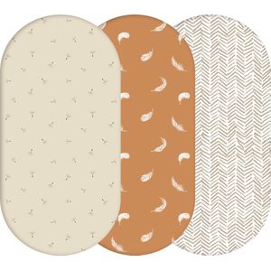 Yunioo - Wieglaken Set - Hoeslaken Baby - 3-pak - 40x80 cm - 100% Katoen