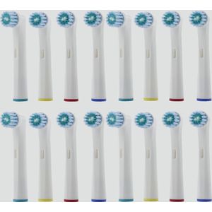 Cosity - 16x Opzetborstels compatibel met Oral-B en Braun - Brievenbusverpakking - Wit