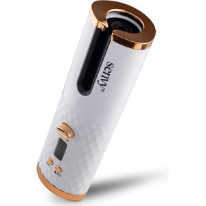 SENVY® - Automatische Krultang - Nieuw model 5200mAh Accu - 60 minuten - Draagbaar - Draadloos - USB Oplaadbaar - Keramische Krultang - Hair Curler - Haar Kruller - Magic Hair Curler - Keramische Krulijzer - White
