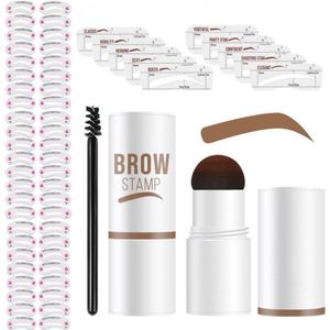 Wenkbrauw Stempel Set – Brow Stamp – 34 Sjablonen – Waterproof & Herbruikbaar – Blond – Make-up Cadeau voor Haar