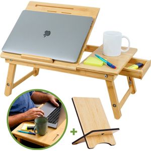 Greenbility Bamboe Laptoptafel & Bedtafel – Laptop Standaard Verstelbaar & Opvouwbaar – Laptop Houder Tablet Standaard