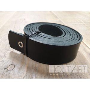 Set leren plankdragers zwart 85cm lengte, 3cm breedte - HOUT-ART