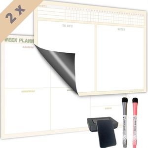 Magnetische weekplanner whiteboard (1) - planner magnetisch - planbord - familieplanner - maandplanner magnetisch