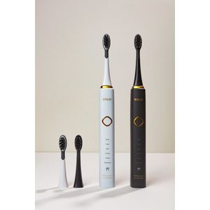 Solid Brush - Elektrische Tandenborstel - Sonische Tandenborstel - Ontwikkeld door Professionals - 6 Verschillende Standen - Wit/Goud