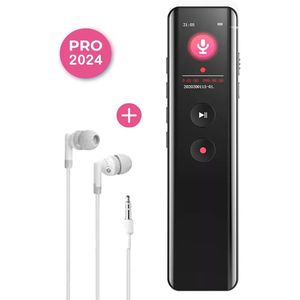 BPgoods - Digitale Voice Recorder - 2025 - Audio Recorder - Memorecorder -Bluetooth met ruisonderdrukking - 16GB - Incl. Oordopjes met mini-jack aansluiting
