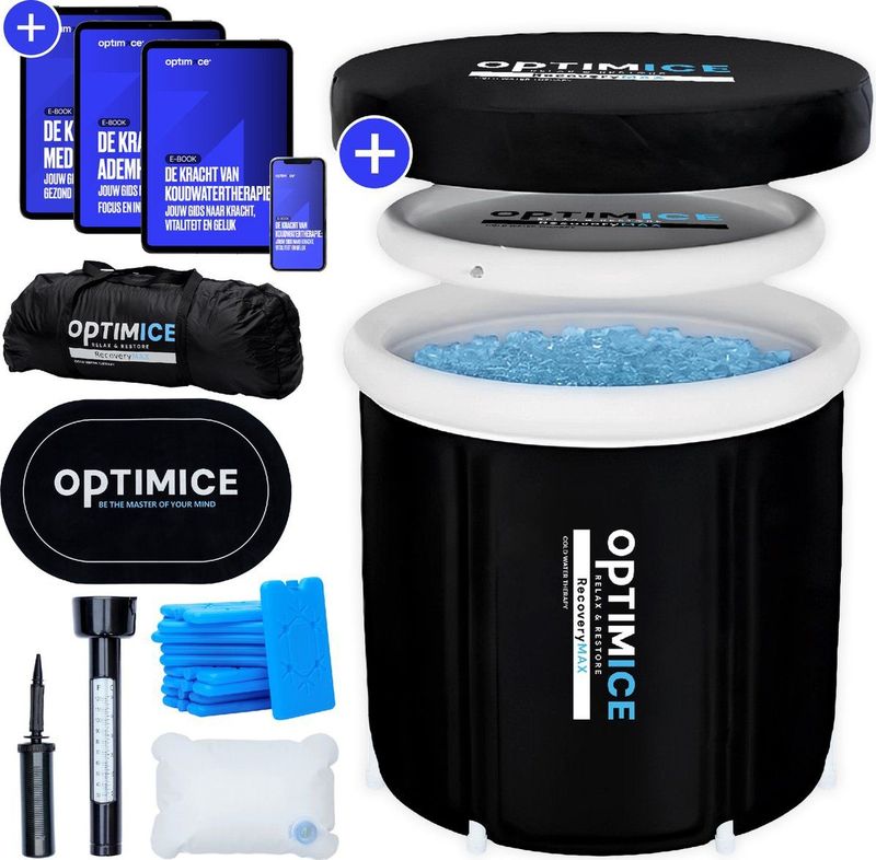 OPTIMICE IJsbad All in Pakket - Inclusief Koelelementen - Thermometer & Draagtas
