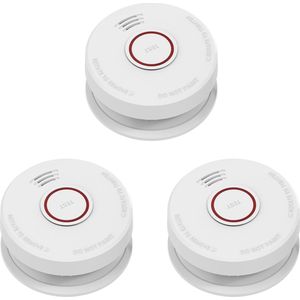 DVM-SB90-3: set met 3x optische rookmelder. Werkt op batterij. Garantie 10 jaar. Voldoet aan Europese norm EN14604.
