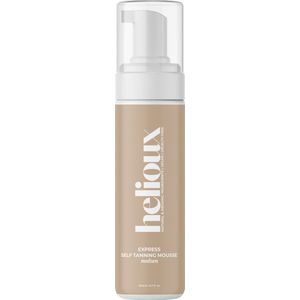 Helioux® Zelfbruiner Mousse Express Medium (1-3 uur) - Self Tanning Mousse voor Lichaam & Gezicht Medium Donker - Instant Tan - Vegan & Dierproefvrij - Natuurlijke Ingrediënten